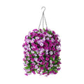 Artificial Flowers with Hanging Basket, Outdoor Faux Plants UV Resistant