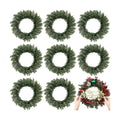 Zeyune 8 Pcs 14" Christmas DIY Green Wreath Artificial Faux Wreath, Fresh