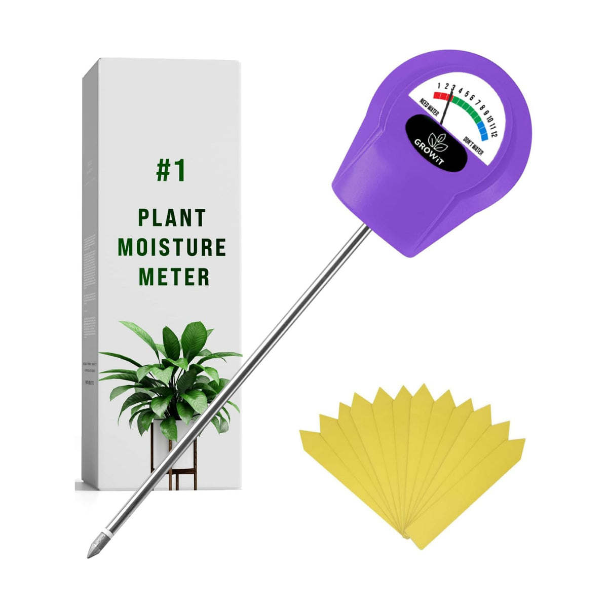 Soil Water Monitor for Plants - Soil Moisture Meter | Hydrometer for Plants | Plant Moisture Meter Houseplants | Water Tester for Plants | Farming Indoor and Outdoor Plants-Purple