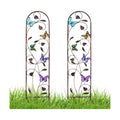 Aboxoo 2-Pack Butterfly Metal Garden Trellis, 60" Decorative Outdoor Fence | For climbing