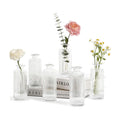 ComSaf Glass Small Bud Vases in Bulk 6 Pcs 5.2 Inch, Clear Flower Vases