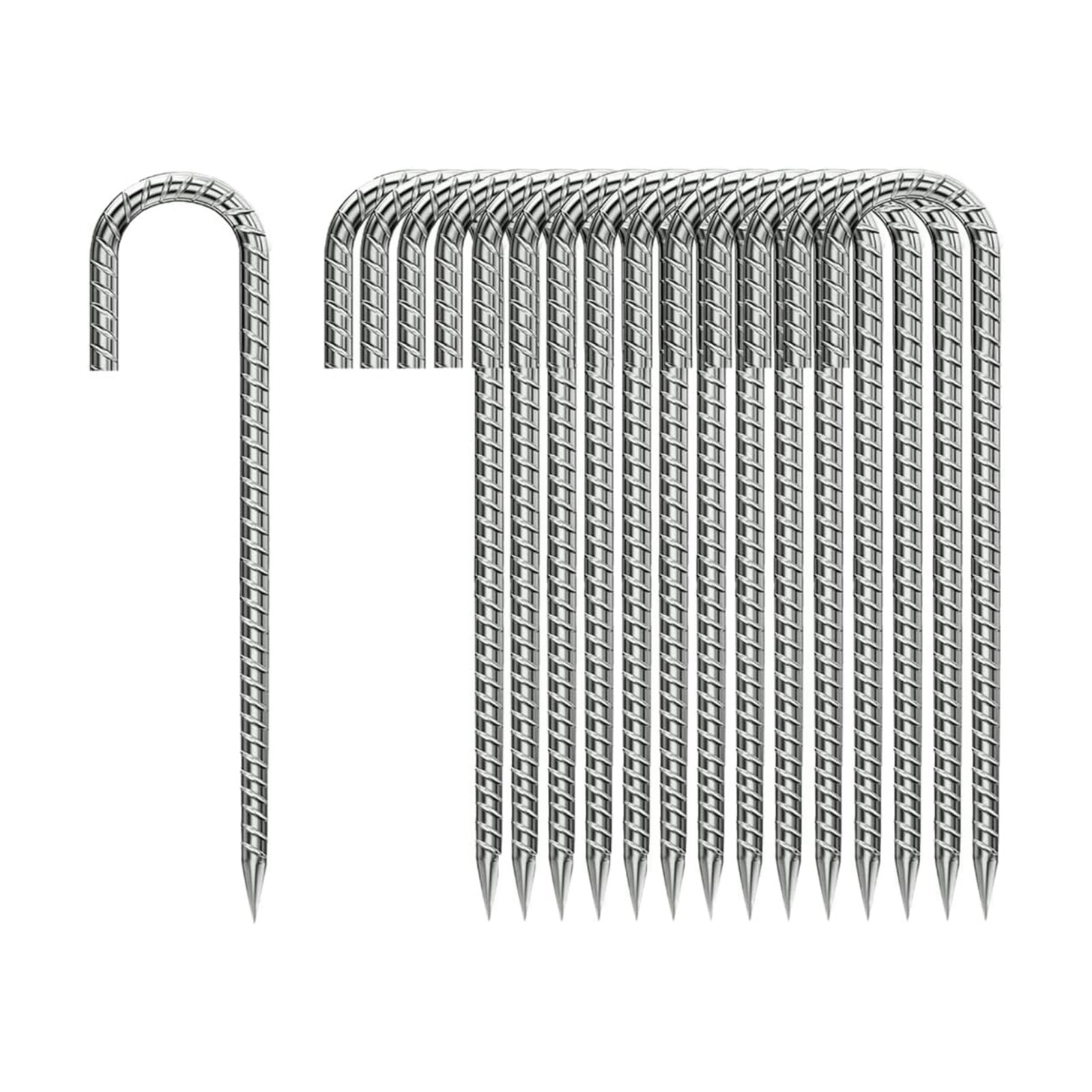 J-Hook-Rebar-Stakes-12 Inch, Ground Stakes Heavy Duty Rebar Stakes for Camping 50pcs Rebar Stakes Rust Proof Coated