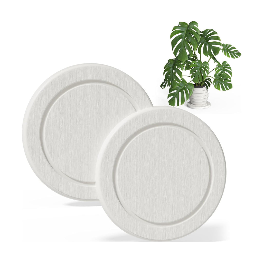 Diatomaceous Earth Plant Saucer, Round Pot Saucers, 2 Pcs 12 Inch | Instant Dry Plant Trays for Pots, Plant Drip Trays