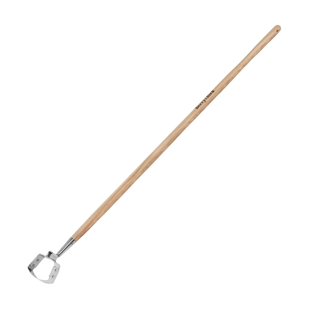 Berry&Bird Action Hoe, 63'' Stainless Steel Hula Stirrup Hoe, Wooden Grip | Dual-edge stainless steel loop blade