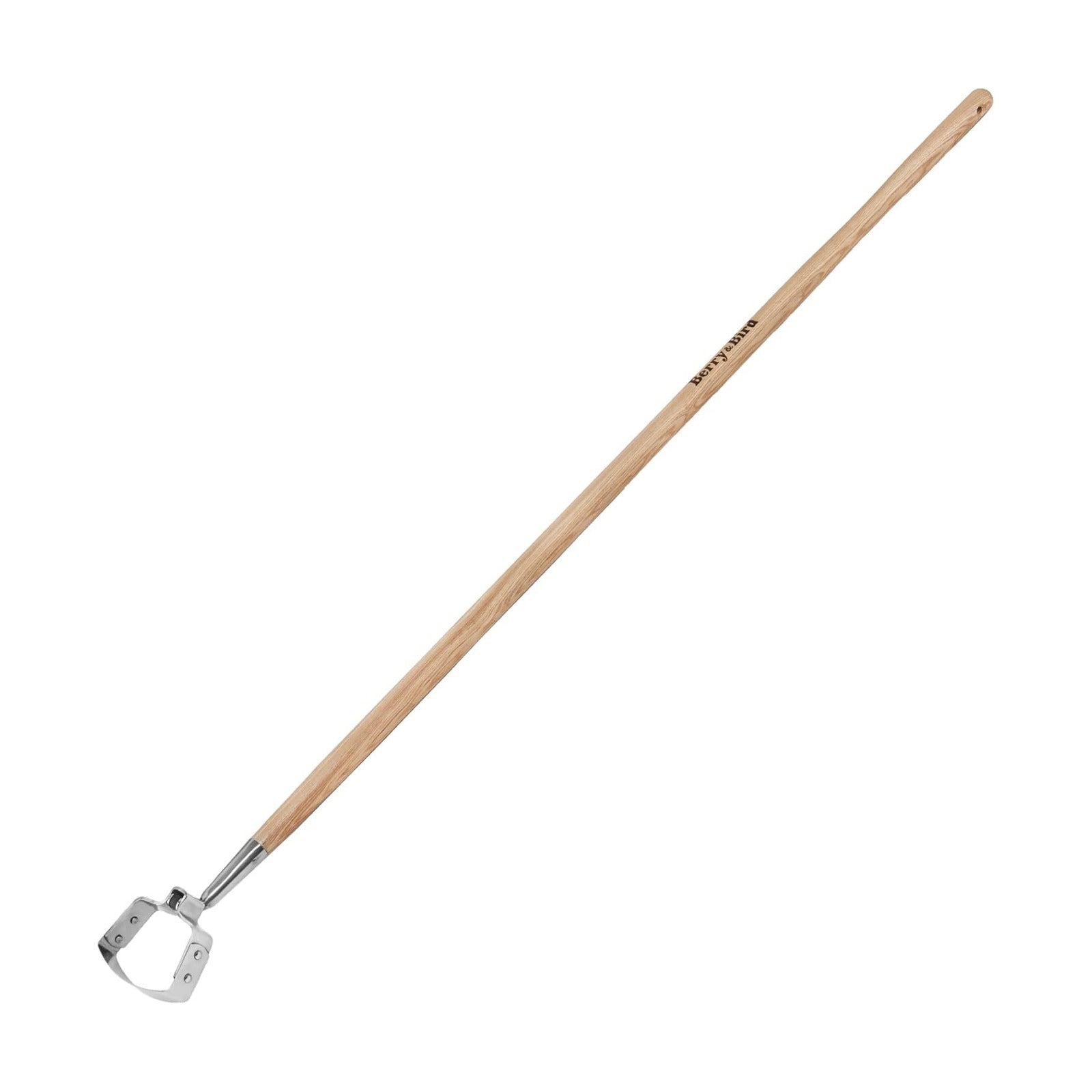 Berry&Bird Action Hoe, 63'' Stainless Steel Hula Stirrup Hoe, Wooden Grip | Dual-edge stainless steel loop blade