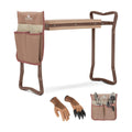Garden Kneeler and Seat, Garden Folding Bench with Tool Pocket, Garden Gloves and Soft EVA Kneeling Pad
