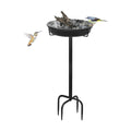 39In Freestanding Birdbaths Bowl Outdoor, Free Standing Garden Bird Bath Bird Feeder Bowl with Metal Stake, Detachable Decoration Spa Birdfeeder for Garden Patio Yard Lawn, New Upgrade(A)