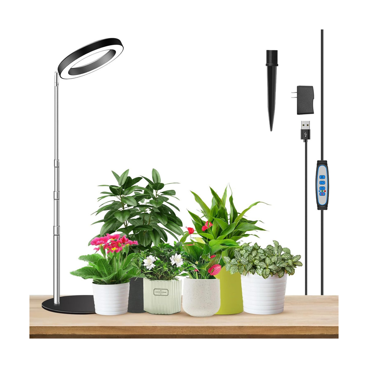 Aokrean Grow Lights for Indoor Plants, 6.3in Full Spectrum Growing Lamp