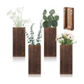4 Pack Wood Wall Planter for Dried Flowers and Artificial Greenery Indoor Plants Holder, Wood Wall Decor Wooden Pocket