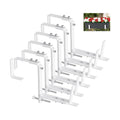 Y&M 6 Pcs Deck Railing Adjustable Planter Box Brackets (6 to 12.5 in), Universal Heavy Duty Iron Flower Box Brackets