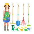 Kids Gardening Tools Set, 22 Pcs Real Metal Wood – Outdoor Toddlers Gifts | Includes Shovel Rake Hoe Leaf Rake Trowel