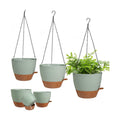 3 Pack Hanging Planter Indoor Outdoor Flower Pots 7/6.5/5 Inch, Self-Watering Hanging Pot with Drainage Holes Hanging