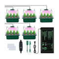 YAUNGEL Seed Starter Tray with Full Spectrum Grow Light & Heat Mat, 5-Pack | Seed Starter Kit with Full Spectrum LED
