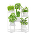 iDavosic.ly Plant Stand Indoor Outdoor, 6 Tier Iron Corner Shelf, White | Tiered Tall Flower Display Holder, Folding