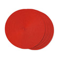 FunWheat Round Braided Placemats Set of 8 Place Mats for Dining Table Woven Washable Non-Slip Table Mats 15 Inch(Red,8pcs)