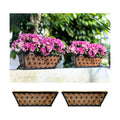 LaLaGreen Window Boxes Planter for Outdoor Plants (2 Pack, 16 Inch) Black Metal Basket Flower Pot Rectangular Wall