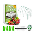 Plant Covers Freeze Protection Kit, 10 x 30Ft Frost Cloth and 6Pcs Fiberglass Garden Hoops 1oz/yd² Floating Row Cover