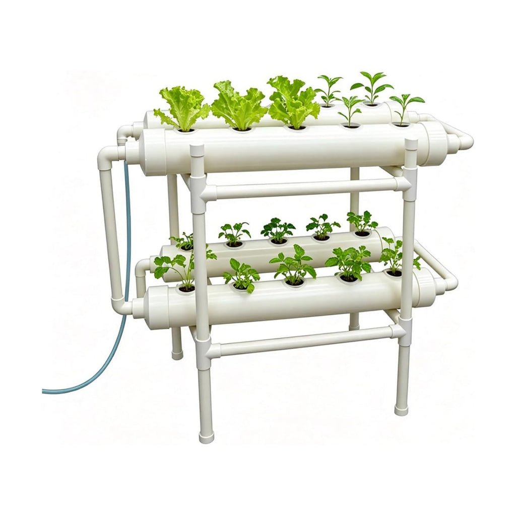 INTBUYING Hydroponic Growing System 20 Holes 4 Pipes 2 Layer Plant Site Grow Kit with 110V Pump Extra-Lage Planting