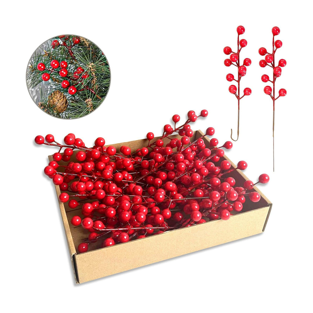 35 Pack Christmas Tree Decorations,9 inch Artificial Red Berry Stems,Red Berries Christmas Decor Christmas Tree Decorations Crafts Wedding Holiday Season Winter Décor Home Decor