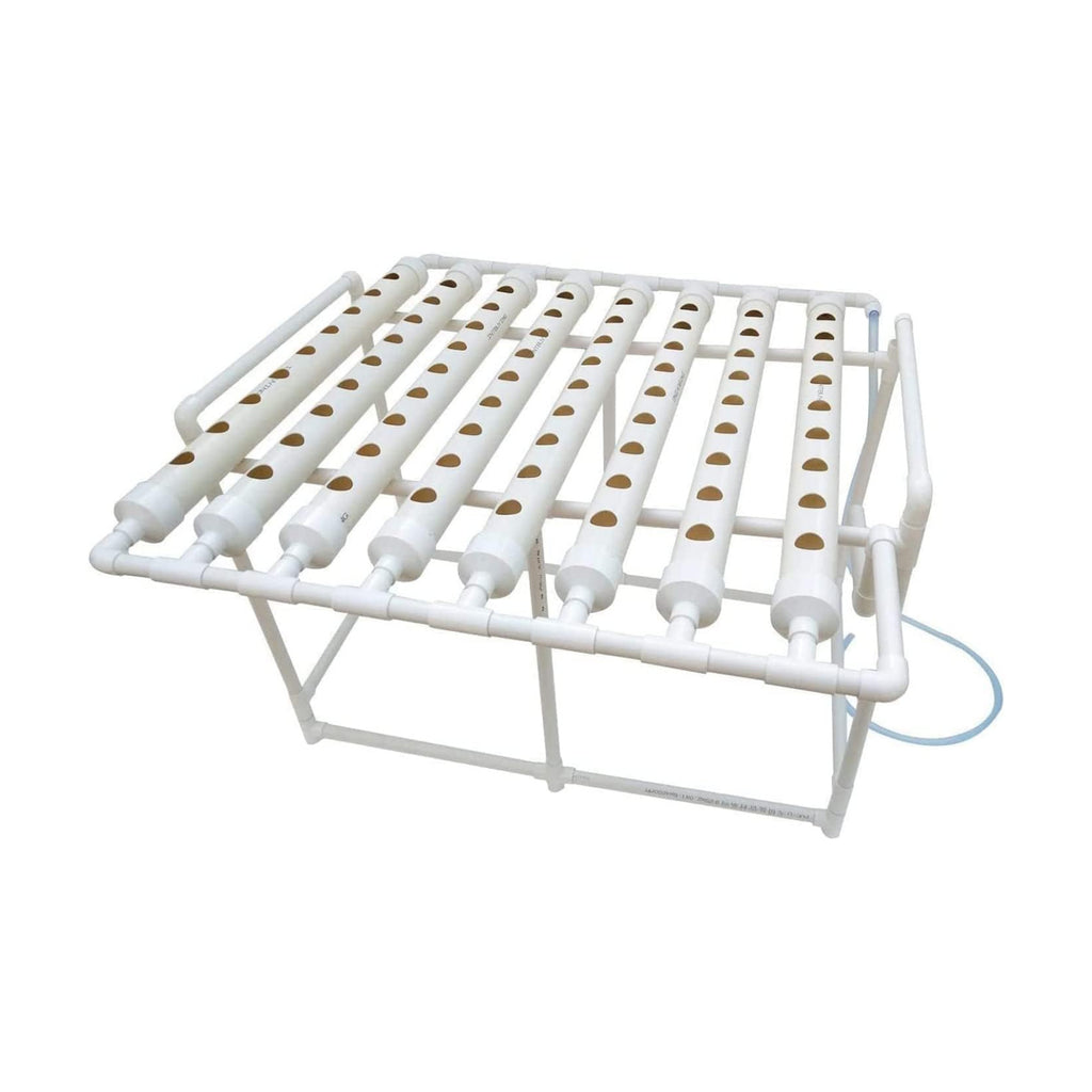 INTBUYING Hydroponics Growing System 72 Holes 8 Pipes 1 Layer Plant Site Grow Kit with 110V Water Pump, Nest Basket