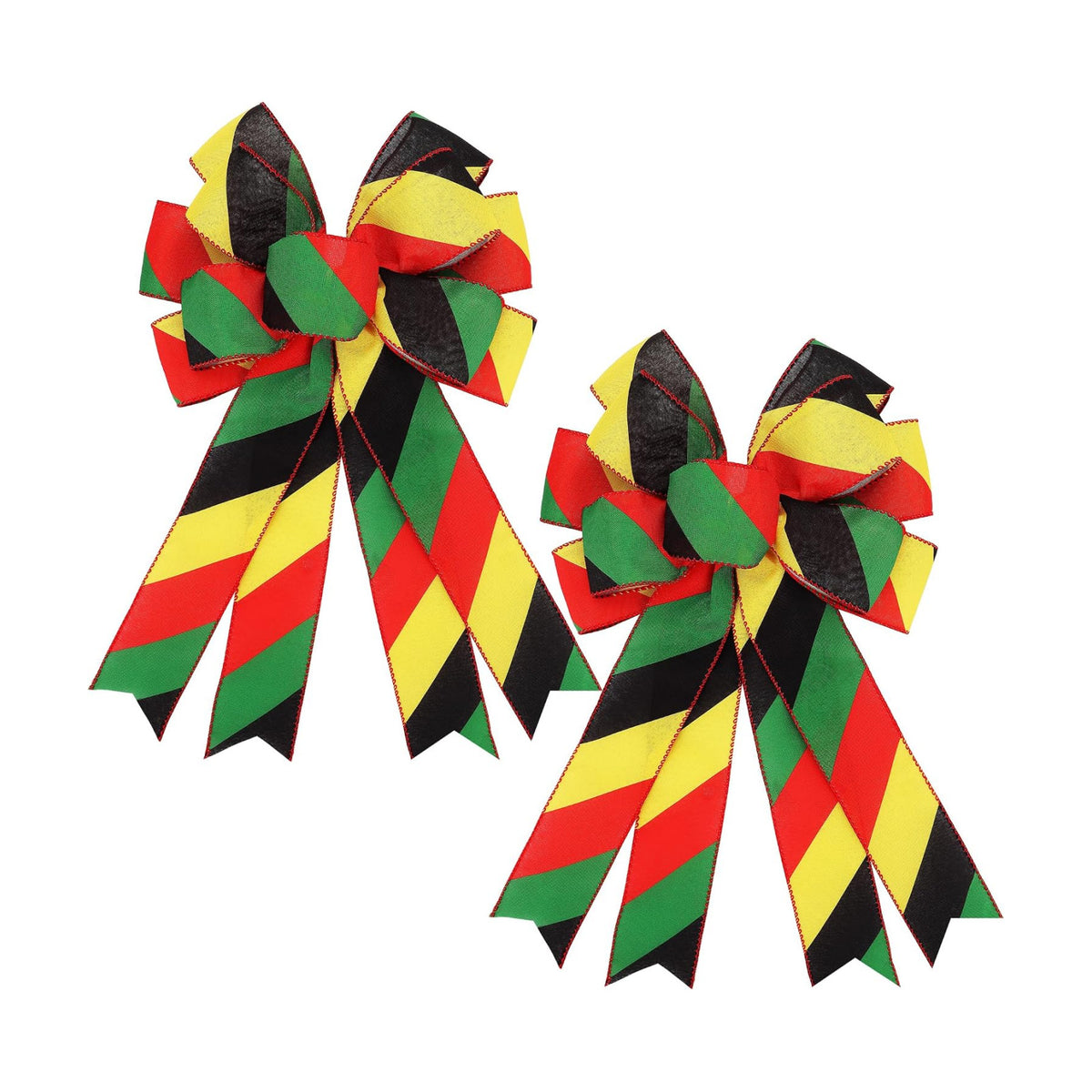 2PCS Large Black History Month Juneteenth Wreath Bows for Front Door Decor