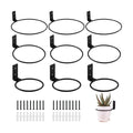 9-Pack 4/6/8 Inch Flower Pot Holder Ring Wall Mounted Metal Flower Pot Hangers Wall Hanger Bracket Rings Black Planter