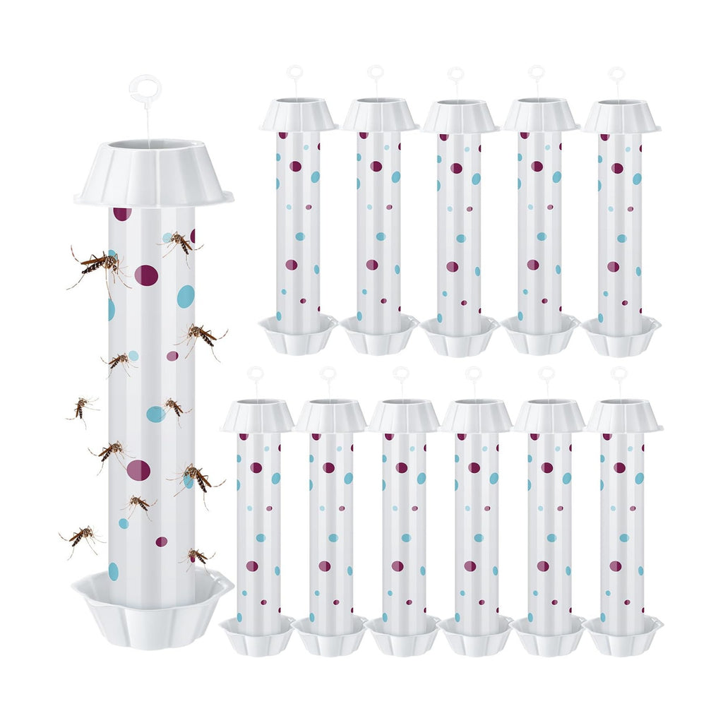 12 Pcs Sticky Fly Trap Fly Stick Indoor Outdoor Long Lasting Adhesive Fly Catcher with Hanging Hook for Wasps Gnats