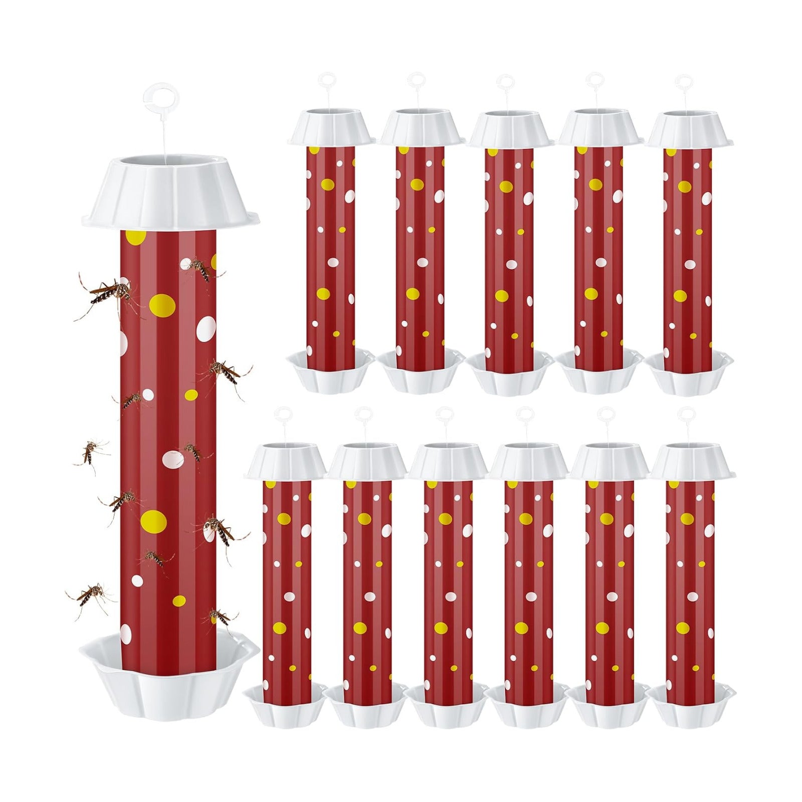 12 Pcs Sticky Fly Trap Fly Stick Indoor Outdoor Long Lasting Adhesive Fly Catcher with Hanging Hook for Wasps Gnats