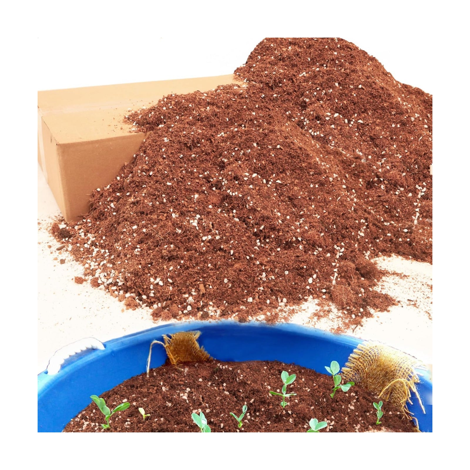 18QT Potting Soil Mix for Indoor Plants - Contains Perlite, Peat Moss, Coco Coir & Rice Charcoal, Natural & Organic