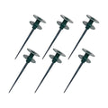 Hourleey 6 Pack Garden Hose Guide Spike, 10 Inch Rustproof Zinc Sturdy Metal Stake, Heavy Duty Spin Top, Keeps Garden