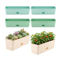 6 Pack Rectangle Planter 16 Inch Window Boxes Planters Rectangular Window Sill Planters Indoor Self Watering Plant Pots with Drainage Holes and Saucers Succulent Herb Flower Pots, Macaron Color