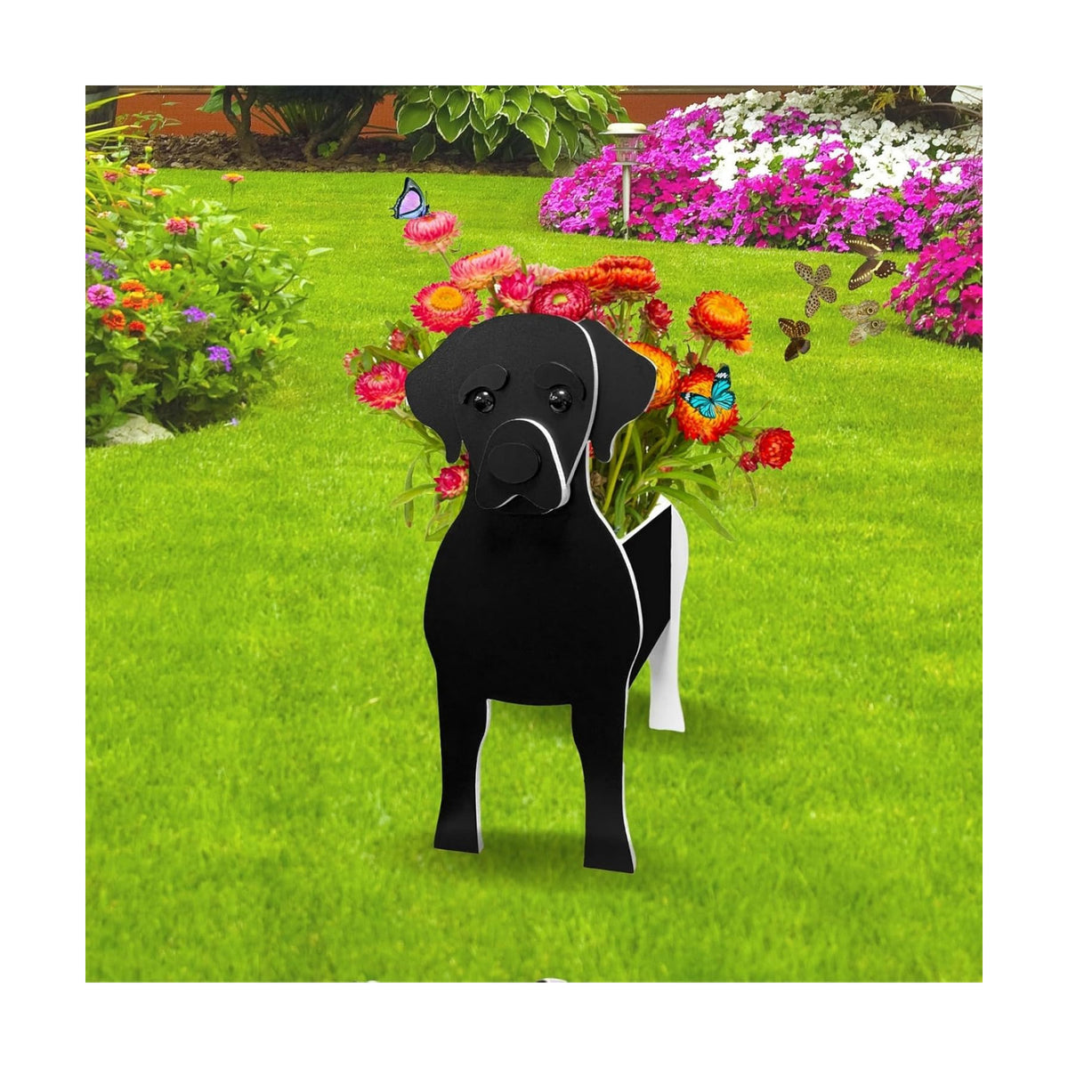 Black Labrador Dog Planter Pots, Animal Shaped Flower Pot | Cute Plant Gift for Women and Pet Lovers, Indoor Outdoor