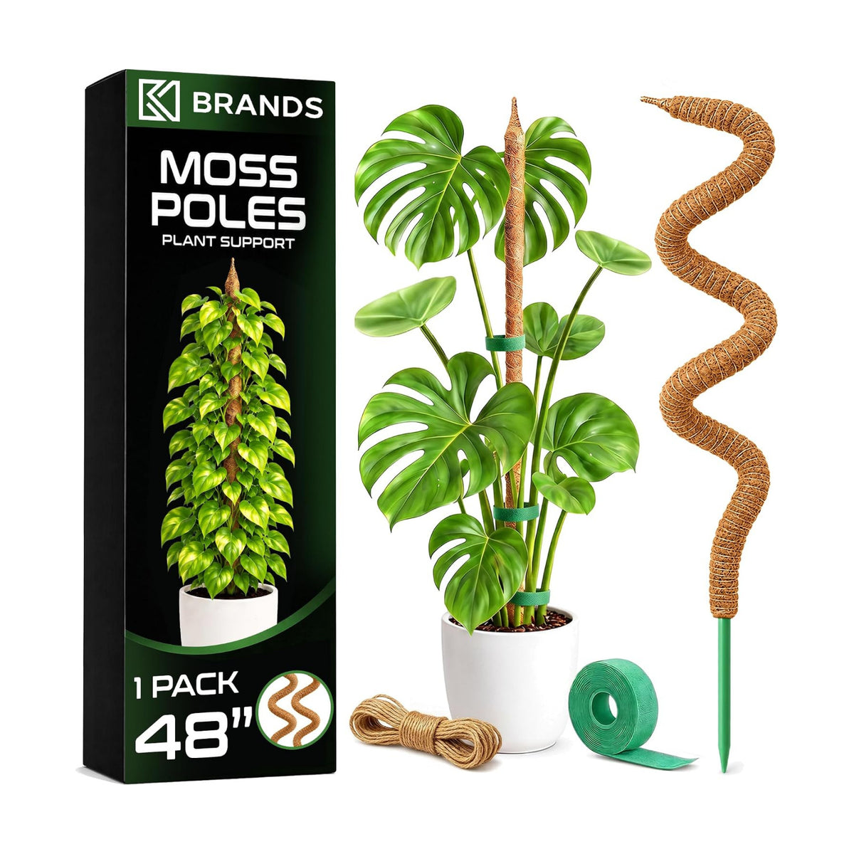 48'' Moss Pole Monstera Plant Support for Climbing Indoor Plants