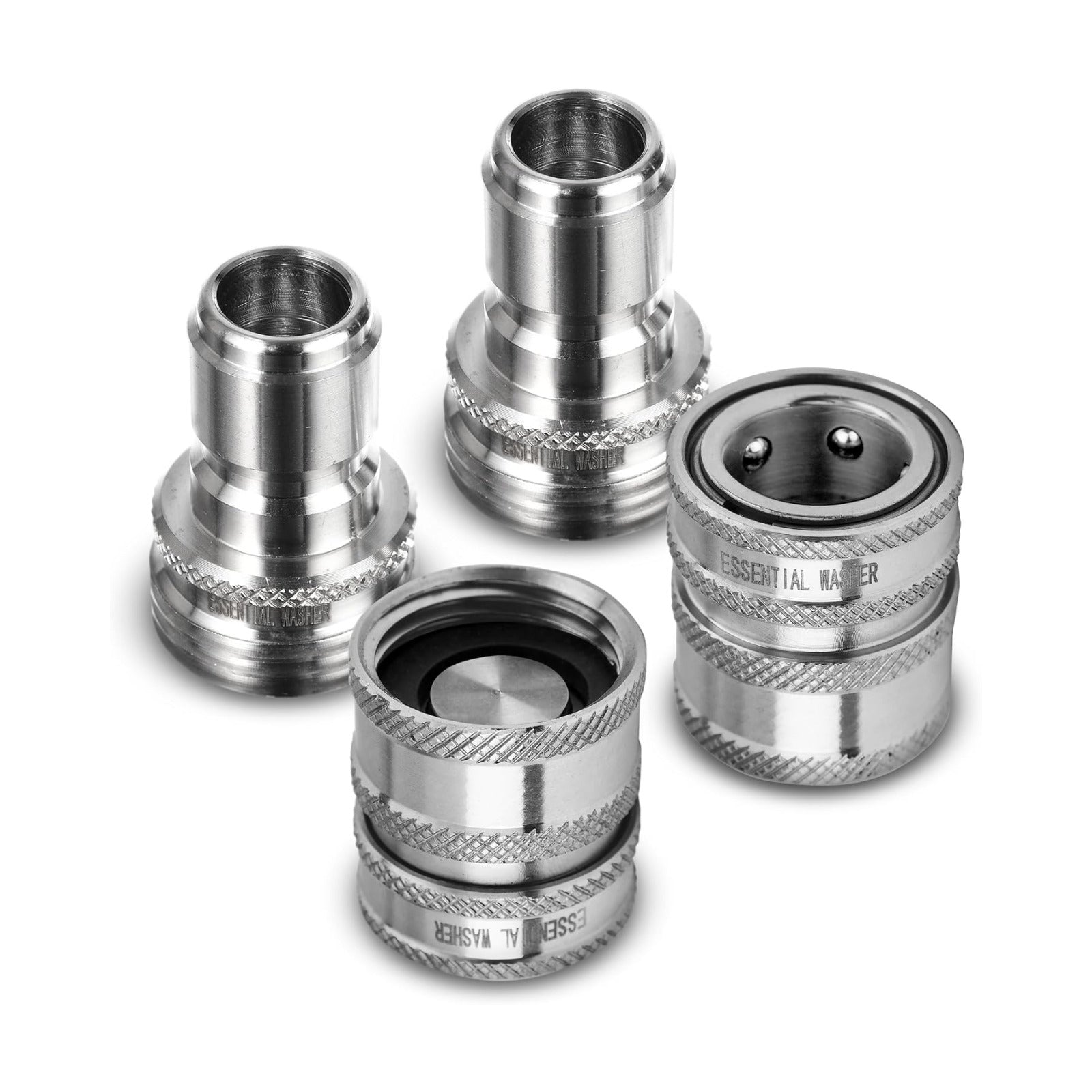 3/4 Stainless Steel Garden Hose Check Valve | 2 Pack With 2 Quick Connect Plug Set