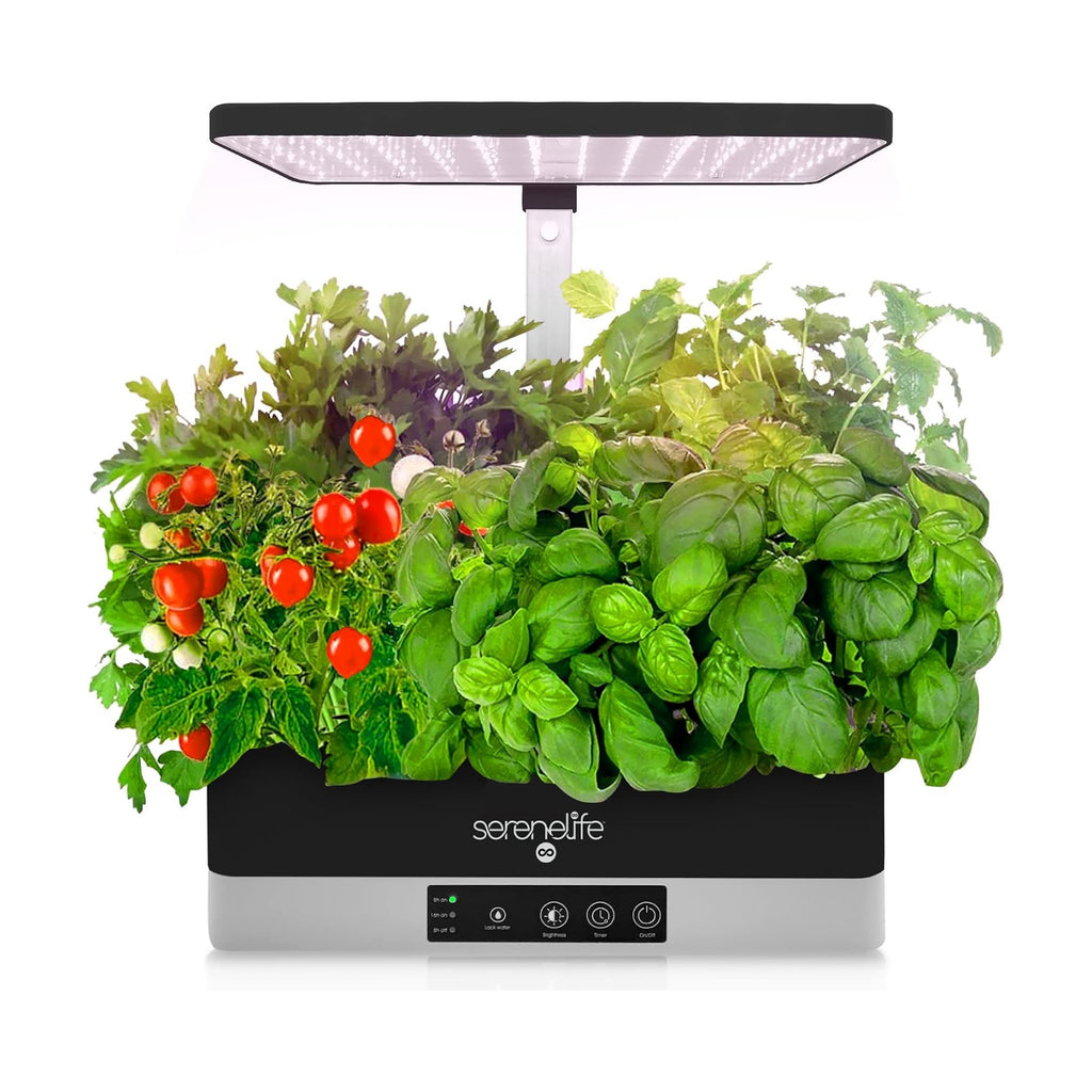 SereneLife Hydroponic Herb Garden - 6 Pod Indoor Kit, Full-Spectrum Grow Light, Adjustable Height, Smart Plant System