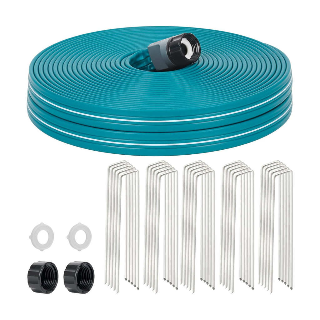 LINEX Sprinkler Soaker Hose 75 ft for Garden Lawn Watering Hose with Stakes