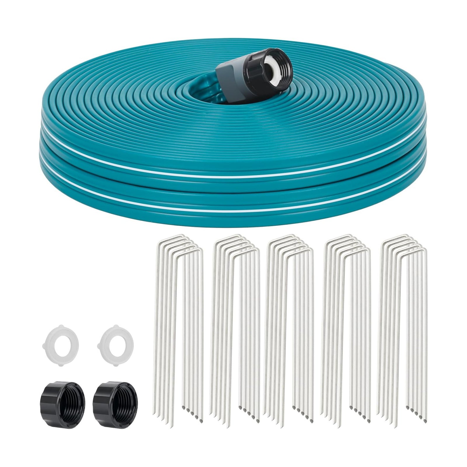 LINEX Sprinkler Soaker Hose 75 ft for Garden Lawn Watering Hose with Stakes