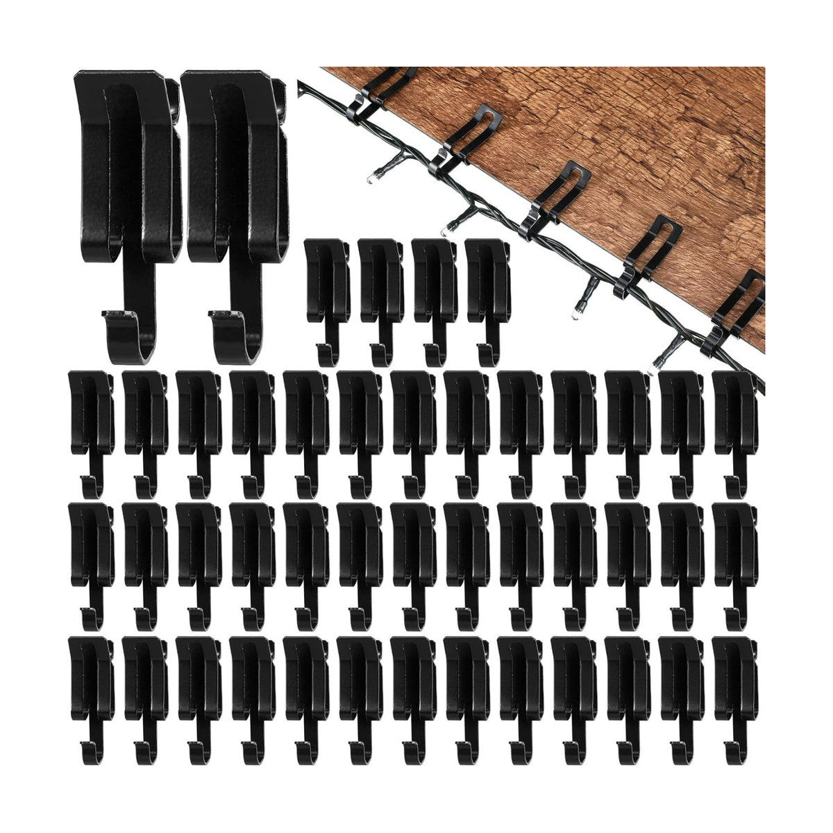 Zonon 100 Pcs Christmas Lights Metal Clips, Gutter Clips for Lights