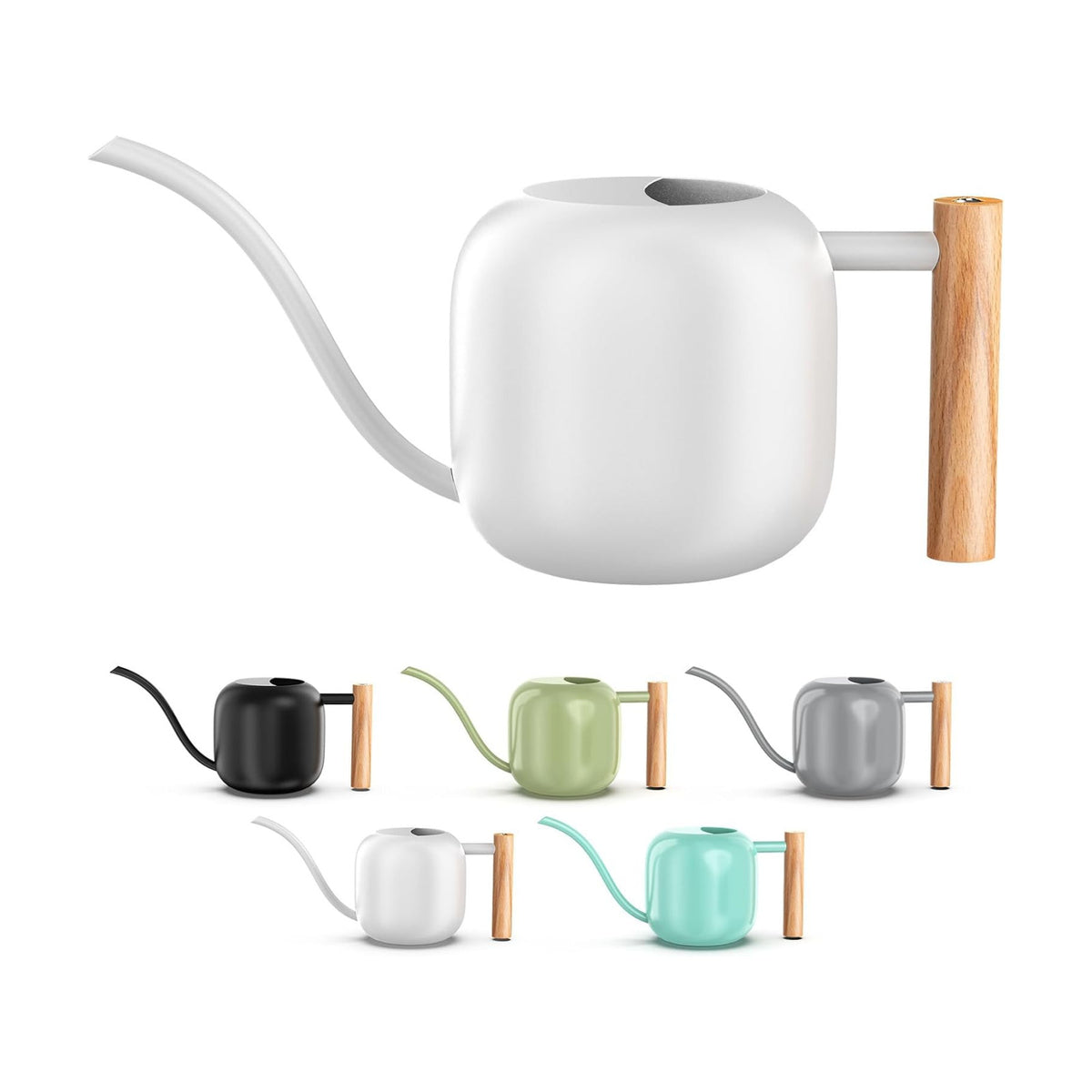 Green Moon 1.2L/41oz Metal Metal Watering Can with Long Spout, White