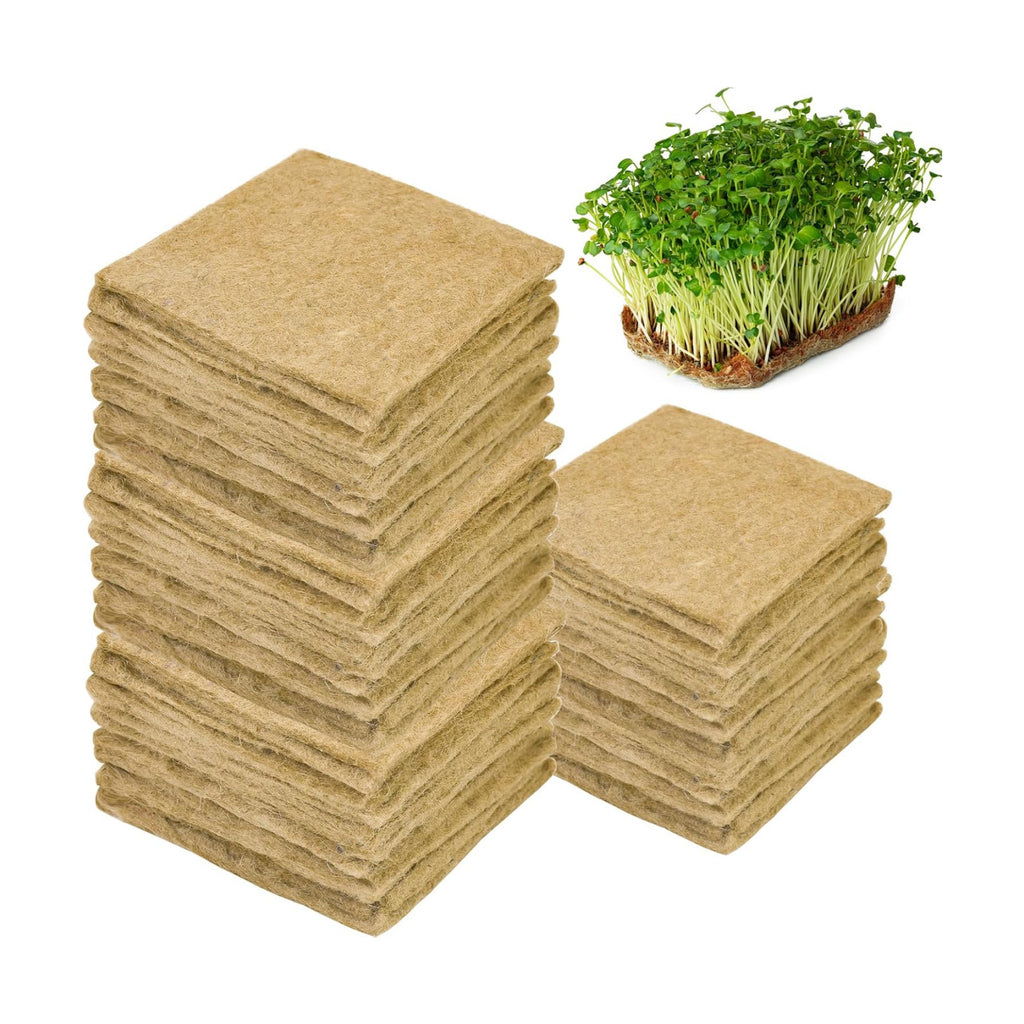 64PCS Microgreens Kit, 5" X 5" Hydroponic Sprouting Pads Microgreen Grow Mat Indoor Organic Production for Microgreen