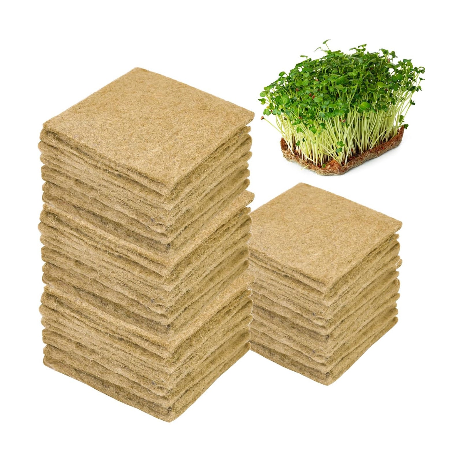 64PCS Microgreens Kit, 5" X 5" Hydroponic Sprouting Pads Microgreen Grow Mat Indoor Organic Production for Microgreen