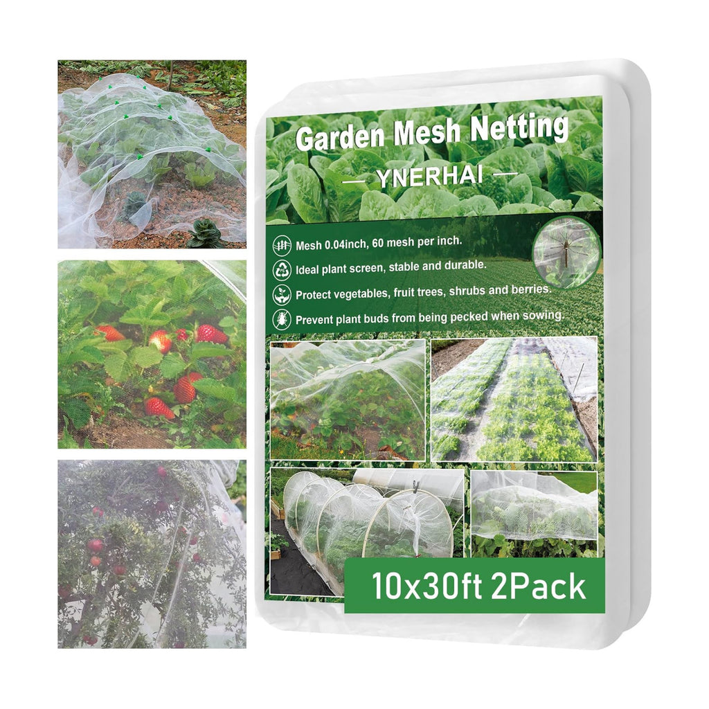 2Pack 10x30ft Garden Netting Mesh Barrier, Ultra Fine Mosquito Net for Patio,Garden Netting for Raised Beds,Fruit Tree Netting for Garden Protection Blueberry Bush Netting Cover