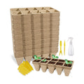 400 Cells Seed Starter Tray, 40 Pack Biodegradable Seed Starter Kit, Peat Pots for Seedlings with 400 Plant Labels, 2