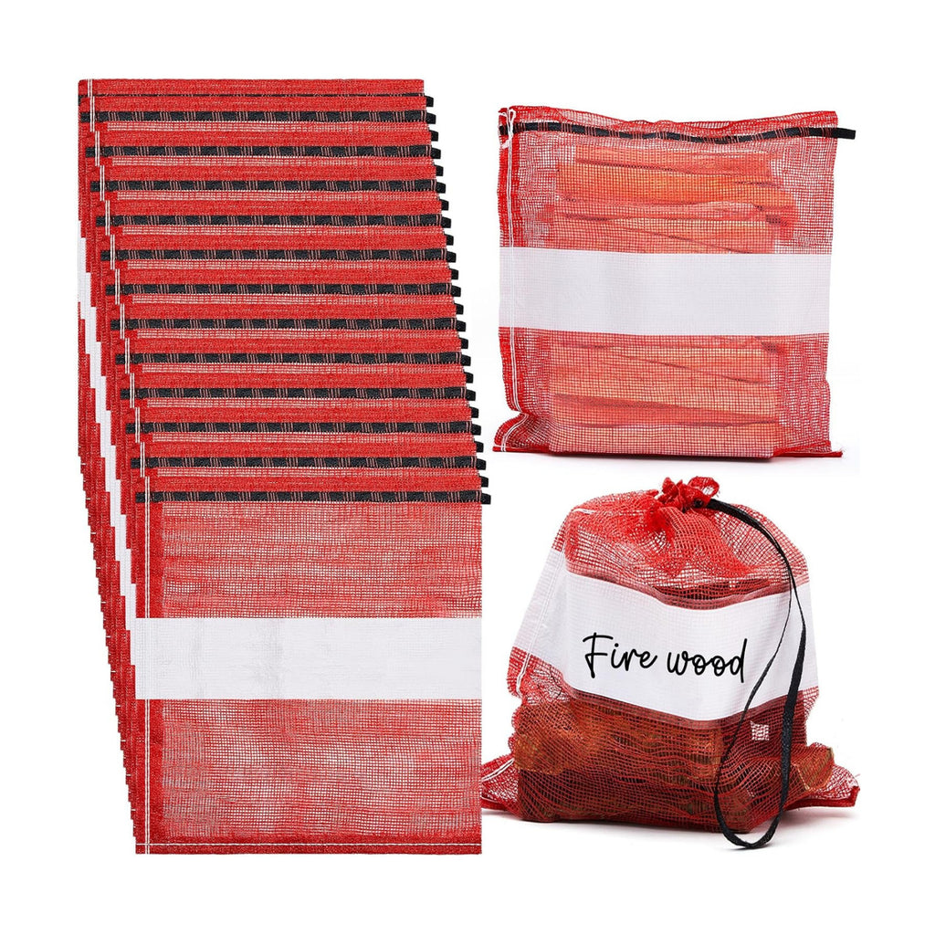60 Pcs Onion Bags Reusable Mesh Produce Storage with Drawstring Firewood Bags Onion Potato Storage Sacks for Garden