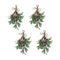Mistletoe Decoration 9 Inch Mistletoe Christmas Decor with Berries Artificial Mistletoe Pick Kissing Ball Christmas Mistletoe Hanging Ornament for Tree Door Holiday Decor(Red 4pcs)