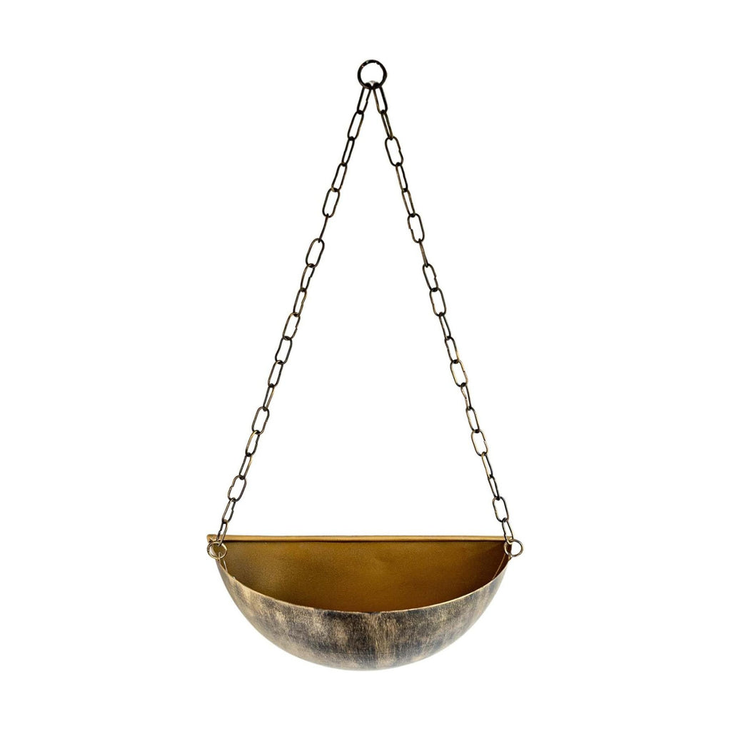 Antique Hanging Wall Planter Brass Metal by Foreside Home & Garden