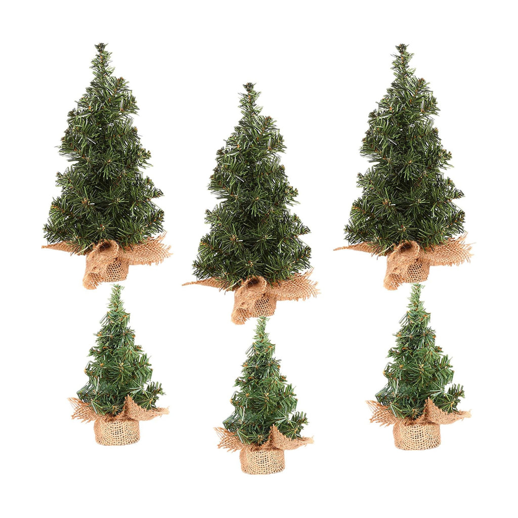 Tabletop Mini Christmas Tree, 7.87" / 11.81" Artificial Christmas Tree Xmas Miniature Pine Christmas Tree Perfect for Christmas Decorations, Home, Kitchen, Dining Table (6 PCS)
