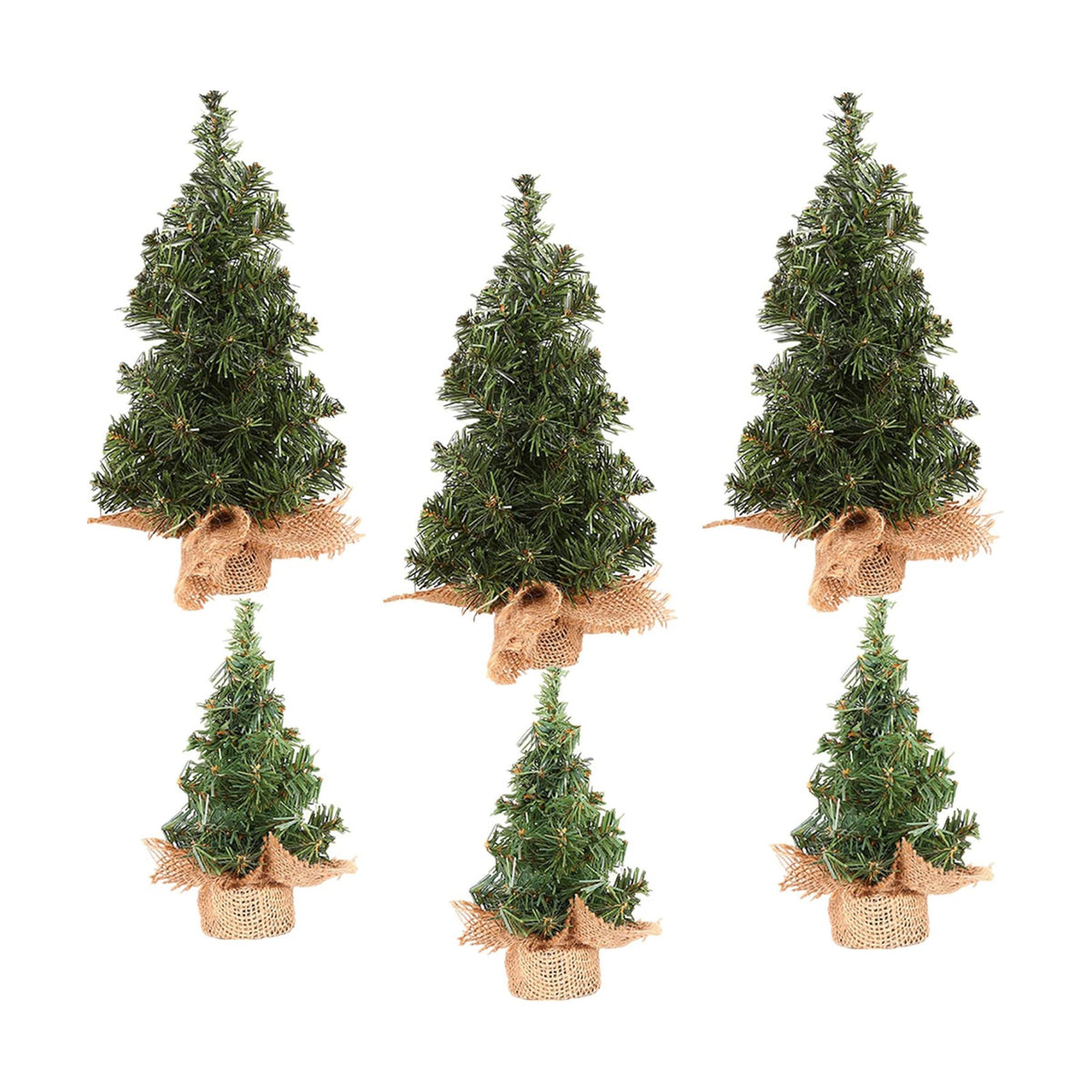 Tabletop Mini Christmas Tree, 7.87" / 11.81" Artificial Christmas Tree Xmas Miniature Pine Christmas Tree Perfect for Christmas Decorations, Home, Kitchen, Dining Table (6 PCS)