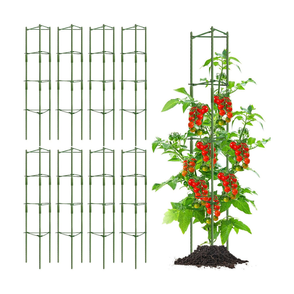 Hicarer 8 Pcs Tomato Cages for Garden up to 65" Plant Support Cage Trellis Assembled Tomato Garden Cage Heavy Duty