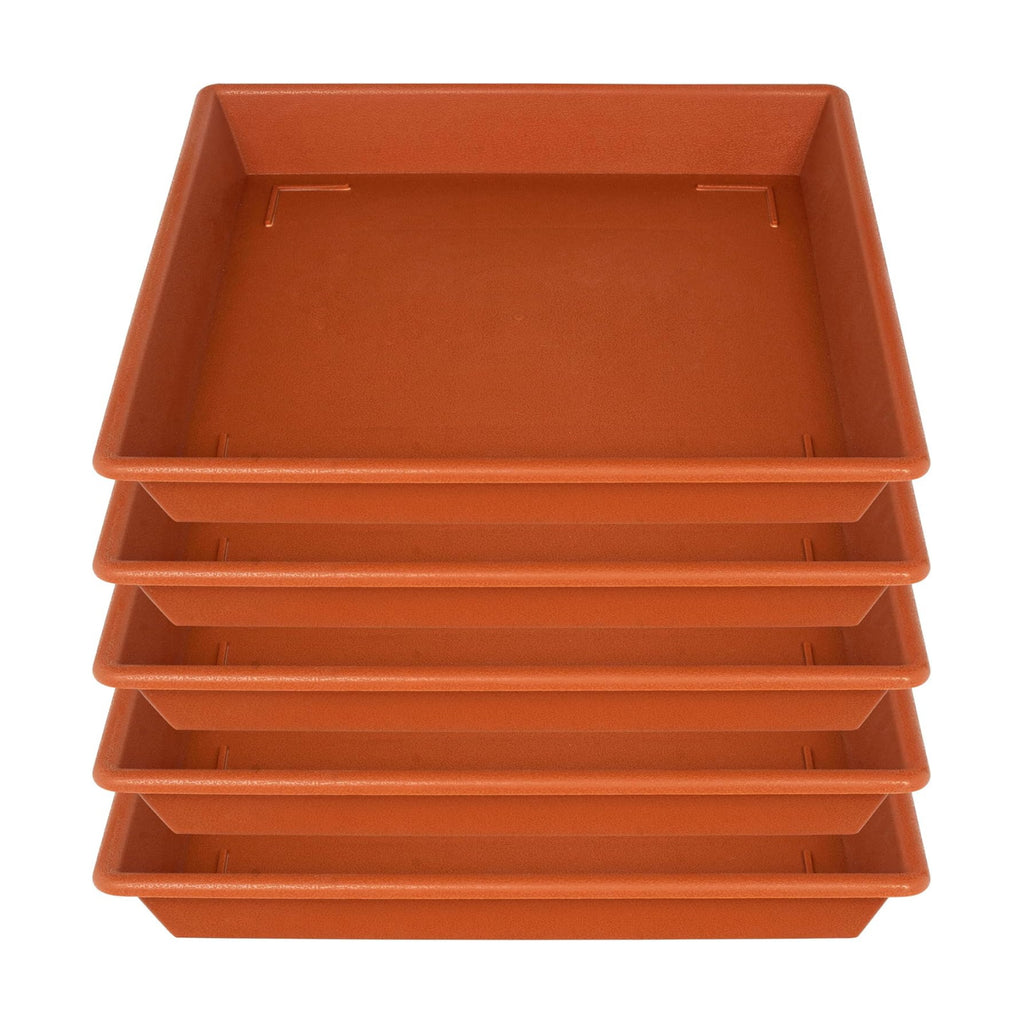 NIMYAU Square Plant Saucer 12 Inch 5 Pack, Plant Stand Plant Trays for Pots Heavy Duty Plastic Plant Saucers for